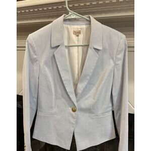 Cremieux Women's Spring Blazer 8 Pinstripe Baby blue Quiet luxury Nautical